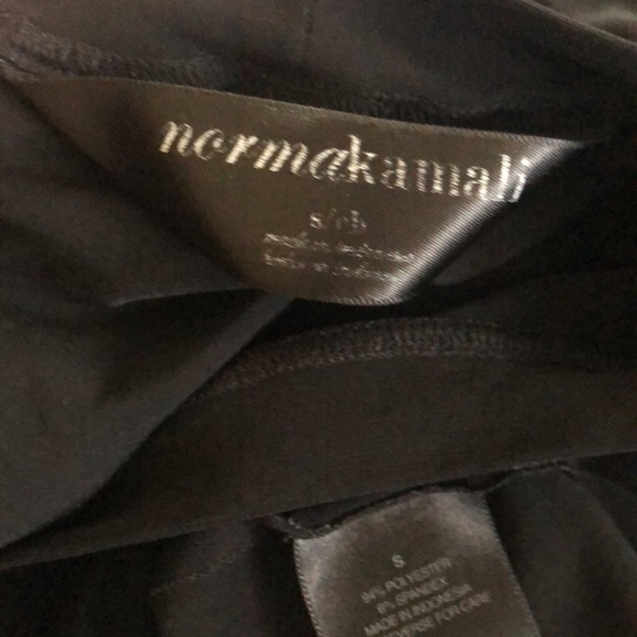 Norma Kamali Slim Fit Fitted Top Tee Black Sz S~4 Crew Neck Slinky Business - Picture 3 of 4